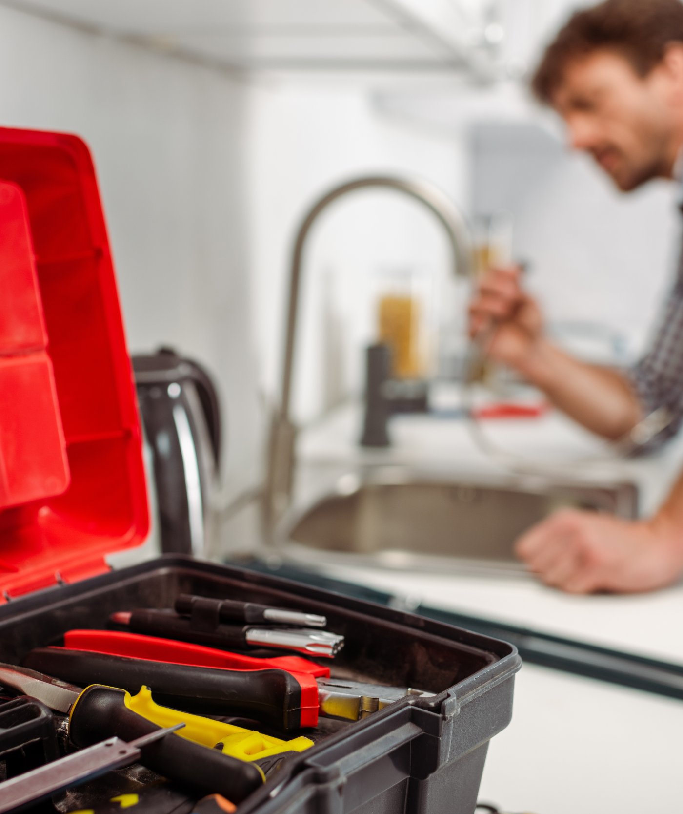 Local service marketing agency service technician tools on a residential job